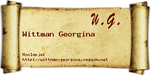 Wittman Georgina névjegykártya